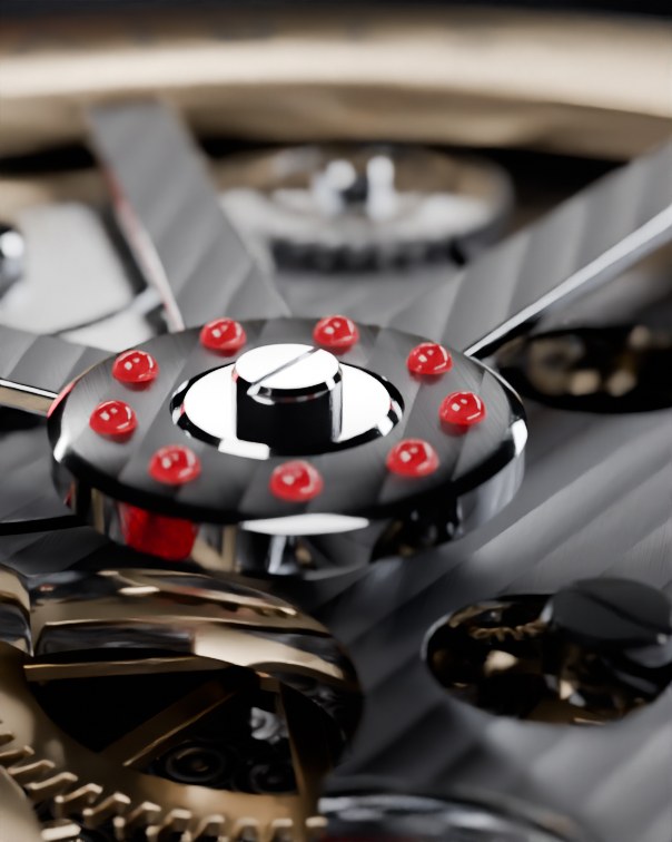 Ring of rubies set around the rotor's centre